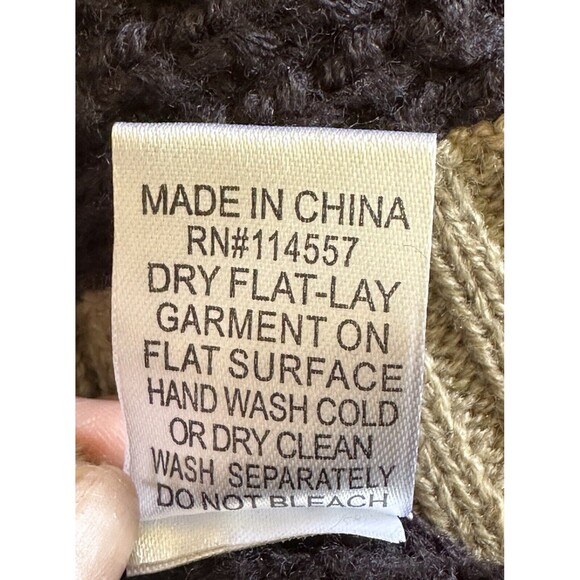 THML Woman Size S Two Tone Knit Poncho Boho Minimalist Lagenlook Coastal Grandma - Picture 12 of 12